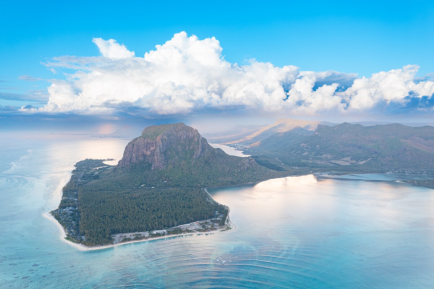 Aerial view of the wild south coast of Mauritius